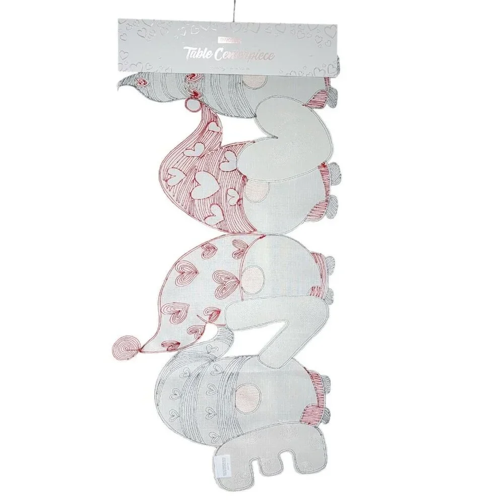Envogue Gnome Themed LOVE Table Runner Cutwork‎ Design 16x36in